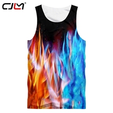 CJLM-Chaleco de fitness a la moda para hombre, ropa de gran tamaño con estampado de llama 3D, dos colores, rojo y azul, de verano 2024 - compra barato