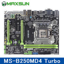 NEW MAXSUN B250MD4 Turbo Motherboard DVI+HDMI+DP Dual channel DDR4,2400/2133MHz memory 2*PCI-E 1* PCI-E X1 24+4pin Motherboard 2024 - buy cheap