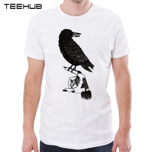 TEEHUB-Camiseta con estampado de bruja y Cuervo para hombre, camisa de manga corta Hipster, diseño moderno, 2019 2024 - compra barato