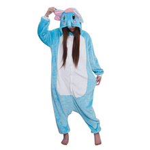 Disfraz de Animal de dibujos animados para hombre y mujer, pijama Unisex de elefante azul para adultos, Halloween, Navidad, fiesta, Cosplay 2024 - compra barato