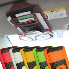 Automobile Accessories PU Pocket Multifunction Sun Visor Car Card Package Holder Glasses Storage Pen Organizer Car Hanging Bag 2024 - buy cheap