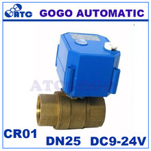 CWX-25S 1 bsp DN25 2 vias de bronze válvula de esfera elétrica motorizada com acionamento manual, DC9-24V CR01/CR02/CR03 2024 - compre barato