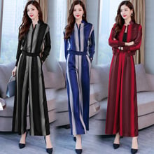 New Arrival autumn Women Sets Fashion Office Lady Pants suit Women Short Jacket Striped Jacket & Wide leg pants 2 Two Piece Set 2024 - buy cheap