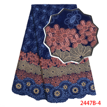 Alta Qualidade de Algodão Tecido de Renda, Swiss Lace Voile com pedras 2019, mais recente Africano Bordado Laço de Tecido com Pedras KS2447B-4 2024 - compre barato