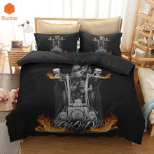 3Pcs Skull Beauty Motorcycle Bedding Set Soft Polyester Twin Full King Queen Duvet Cover with pillowcases Quilt Cover SJ242 2024 - buy cheap