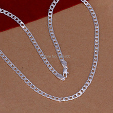 N132 высшее качество модные ювелирные изделия посеребренные 4 мм Мужские боковые цепи ожерелье 16-30 дюймов Заводская цена оптовая продажа 2024 - купить недорого
