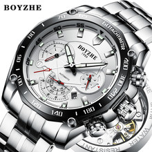 BOYZHE 2018 Men Automatic Mechanical Watch Male Sport Luminous Luxury Brand Waterproof Stainless Steel Watches Relogio Masculino 2024 - buy cheap