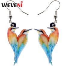 WEVENI Acrylic Double Colorful European Bee-eater Bird Earrings New Long Dangle Drop Fashion Jewelry For Women Girls Female Gift 2024 - buy cheap