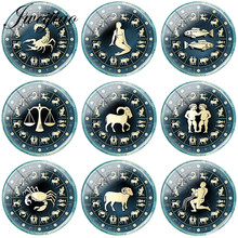 JWEIJIAO 12 Twelve Constellations Zodiac DIY Glass Cabochon Dome Pictures For Keychain Necklace Earrings Jewelry Findings 2024 - buy cheap