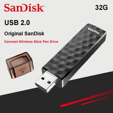 SanDisk Connect Wireless Stick USB Flash Drive 2.0 Wi-Fi plus mini USB Pen Drives PenDrives 32GB Support official verification 2024 - buy cheap