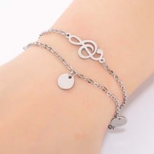 Vintage Stainless Steel Musical Symbol Adjustable Bracelets Bangle Women Art Jewelry Concert Accessories Student Graduation Gift 2024 - buy cheap