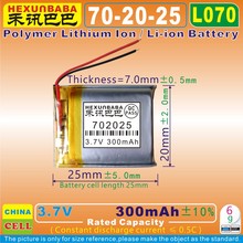 5pcs [L070] 3.7V 300mAh [702025] PLIB; Polymer lithium ion / Li-ion battery for dvr,power bank,mp4;mp3,GPS 2024 - buy cheap