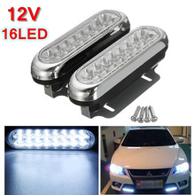 2 unids/set 12V 16LED coche Van DRL día lámpara de luz de niebla de conducción blanco 2024 - compra barato