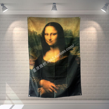 Onia lisa faixa personalizada pôster parede, tema de café hotel decoração de parede tecido de poliéster à prova d' água bandeiras 2024 - compre barato