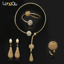 2022 New  Dubai African Gold DesignJewelry Watkins Lantern Pendant Necklace Bracelet Earrings Ring Wedding Overgild Jewelry Sets 2024 - buy cheap