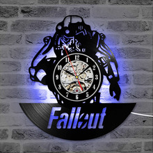 Fallout Game CD Record Clock Black Hollow LED Vinyl Record Wall Clock Creative Antique Hanging Wall Clock Decorative GiftsClock 2024 - buy cheap