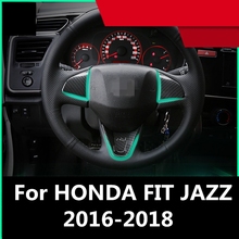 For HONDA FIT JAZZ 2016-2018 1pcs ABS Chrome Car Accessories car stickers Steering Wheel U-Shaped Decoration Cover Sequins 2024 - buy cheap