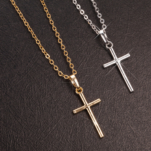 Fashion Men's Stainless Steel Necklace Golden / Silver Chain Cross Pendant Necklaces for Women Men Party Jewelry colgante hombre 2024 - buy cheap