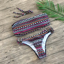 Conjunto de Bikini de tubo con estampado Floral para mujer, traje de baño bohemio, trikini, ropa de playa, stroje k pielowe damskie 2024 - compra barato