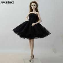 Маленькое черное платье, балетное платье для куклы Барби, одежда, вечерние платья, Одежда для кукол Барби, аксессуары для кукол 1/6 2024 - купить недорого