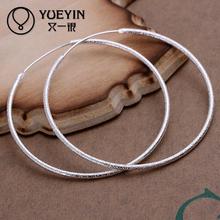Romantic Classic Wholesale silver plated hoop earrings for women big round circle earrings Ohrringe uhani for girlfriend 2024 - buy cheap