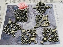 Hollow Lily Charms Jewelry Connectors Trendy Antique Bronze Alloy Metal fit Diy Jewelry Making 30*36mm 20pcs/lot 2024 - buy cheap