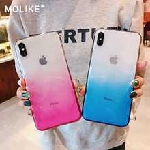 MOLIKE Gradient Case For iPhone 6 S 6S 7 8 Plus Ultra Thin Soft Silicone Cover for iPhone X XS Max XR TPU Phone Case Coque Capa 2024 - buy cheap