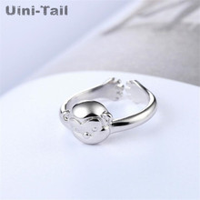 Uini-tail-anillo sencillo de mono coreano de Plata de Ley 925, joyería con personalidad, animal lindo, GN774 2024 - compra barato