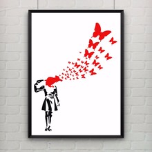 Girl With Balloon by Banksy Poster Canvas Art Cuadros Decoracion Canvas Painting Wall Picture Kids Room Nursery Decor, No Frame 2024 - buy cheap