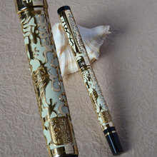 JINHAO 5000 Дракон рельефный валик шариковая ручка бело-золотой 2024 - купить недорого