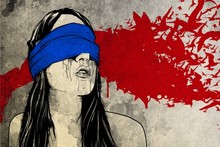 Настенный граффити красная синяя девушка художественный постер 12 "x18" печать шелковая ткань Искусство стены декор пользовательский принт 2024 - купить недорого