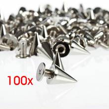 100pcs/set 9.5mm Silver Cone Studs And Spikes DIY Craft Cool Punk Garment Rivets For Clothes Bag Shoes Leather DIY Handcraft 2024 - buy cheap