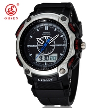 OHSEN Digital Quartz Mens Fashion Wristwatches Male Rubber Band Silver LCD Waterproof Sport Cool Gift Watches relogio masculino 2024 - buy cheap