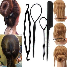 Women's 4Pcs Hairpins Scrunchie Twist Styling Hair Clips Stick Bun Maker Braid Tool Girls Hair Accessories 2024 - buy cheap