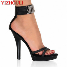 13cm open toe summer high heel sexy sandals ankle strap platform Dress shoes black 5 inch classic Sandals 2024 - buy cheap