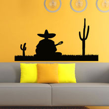 Decalques de parede de vinil, silhueta, homem mexicano, decalque para decoração de casa, mural, decoração para parede, sala de estar, d983 2024 - compre barato