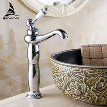 Basin Faucet Brass Chrome Silver Bathroom Sink Faucet Single Handle Ceramics Bathbasin Deck Hot Cold Mixer Water Tap Crane 2020L 2024 - buy cheap