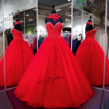Vestido gótico vermelho para casamento, vestido de baile, contas de renda, comprimento até o chão, vintage, barato, vestido de noiva, 2018 2024 - compre barato