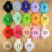 30 PCS/LOT Crochet Super Stretchy headband with chiffon large flower U Pick Colors 2024 - buy cheap