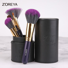 ZOREYA Makeup Brushes 7pcs Make Up Brush Set  Powder Eye Shadow Lip Essential Brushes With Holder or Cosmetic Bag 2019 New 2024 - buy cheap