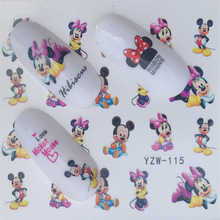 Pegatina para uñas, decoración artística, adhesivo de mickey mouse, calcomanías de transferencia de agua, laca de manicura, accesorios artísticos, papel de aluminio para pulir 2024 - compra barato