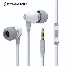 TENNMAK Porcelain 3.5mm Earphones Strong Bass Metal earphone  noise isolating Earbud with remote and microphone * hot 2024 - buy cheap