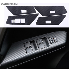 Car carbon fiber sticker Window glass lift panel sticker Cover trim Door Protection Side Edge Film For Toyota RAV4 2016   C381 2024 - buy cheap