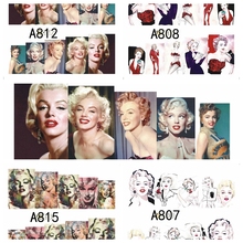 12 Famous Stars Sexy Goddess Marilyn Monroe Water Transfer Nail Art Stickers Decorations DIY A793-816 2024 - buy cheap