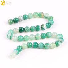 CSJA 10mm Natural Stripe Veins Agates Onyx Round Necklace Bracelet Gem Stone 8 Color Loose Beads Healing Jewelry DIY Making P008 2024 - buy cheap