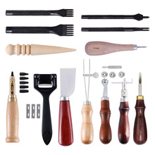 13Pcs High Quality Tools for Leather Craft Sewing DIY Hand Stitching with Groover Awl Edge Creaser Mat Tools for Leather Working 2024 - buy cheap