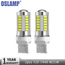 Oslamp 2pcs T20 7440 W21W Car Led Light Bulb White 6000K 12v Brake Lights Clearance Light Turn Signal Light Backup Reverse Light 2024 - buy cheap
