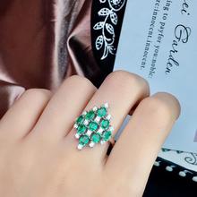 Super luxury emerald ring, natural emerald, good quality, beautiful color, Colombian emerald. 925 Sterling Silver 2024 - buy cheap