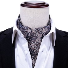 Designer Mens Ascot Cravat Gifts Box Sets Paisley Tie Set 100% Silk Ties British Style Luxury for Men Fashion Blue Wool Adult 2024 - buy cheap