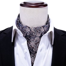 Diseñador para hombre Ascot Cravat Gifts Box Sets Paisley Tie Set 100% Silk corbatas estilo británico lujo para hombres moda azul lana adulto 2024 - compra barato